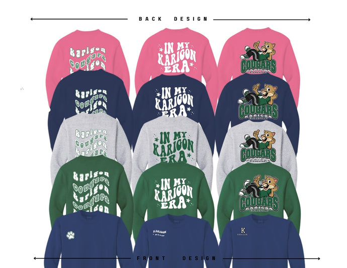 Karigon Elementary - YOUTH Long Sleeve Tees - Variety of Colors and Logo Options