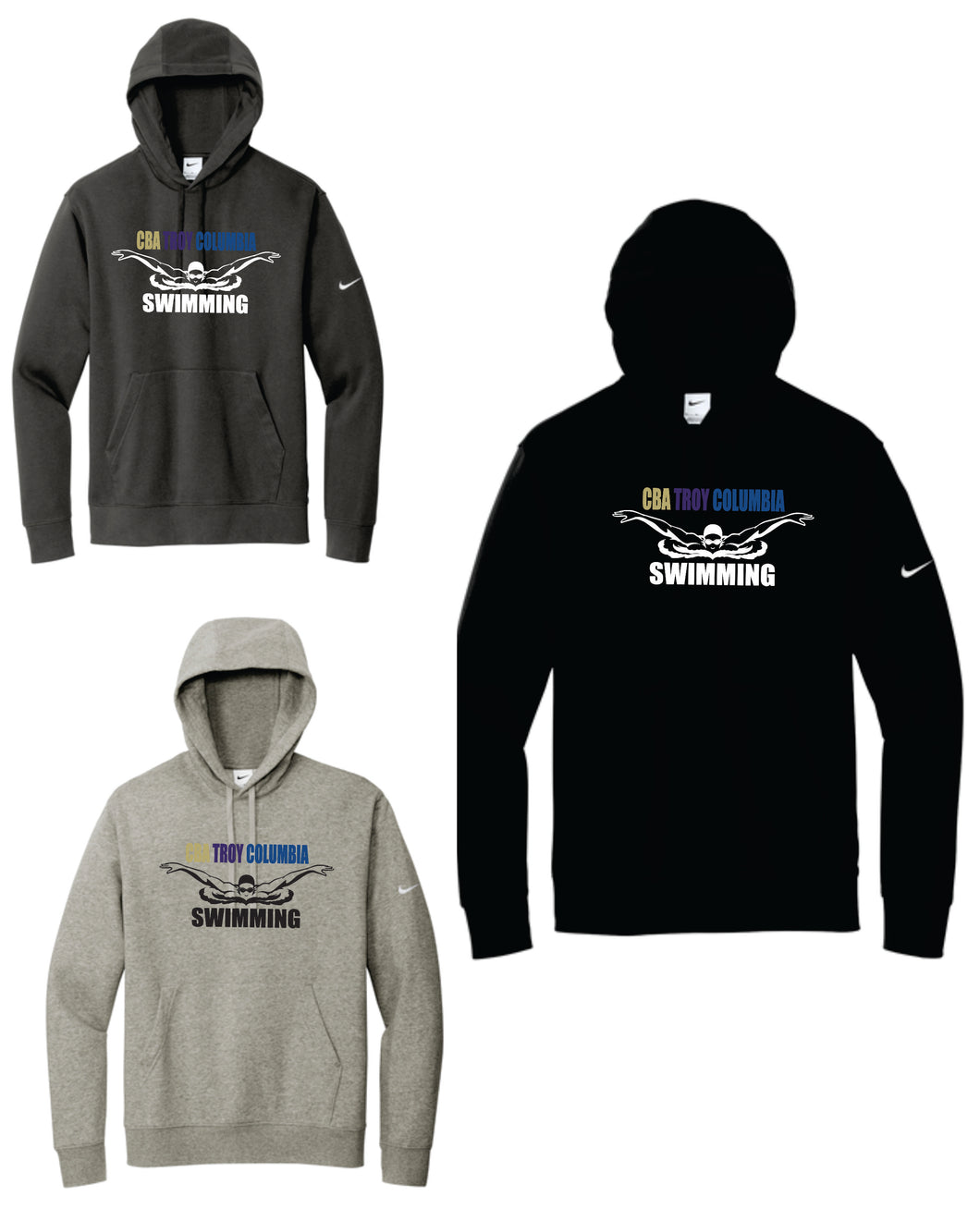 CBA Troy Columbia - Nike Hooded Sweatshirt - Logo FULL front
