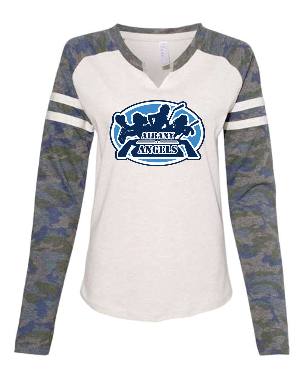 Albany Angels - Camo Sleeve Ladies 3/4 Tee - SS 3534