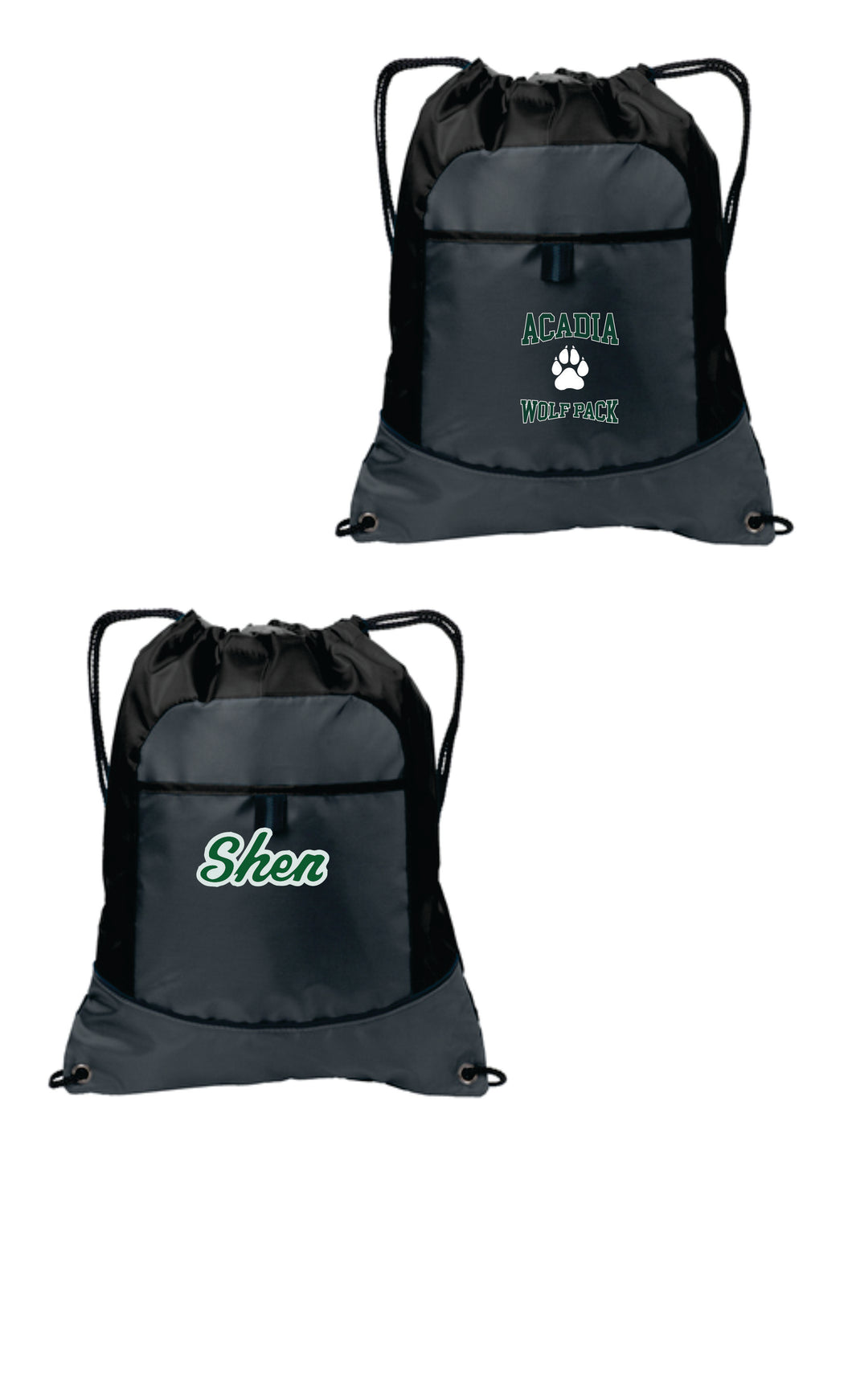 Acadia Middle School- Cinch Bag with front pocket