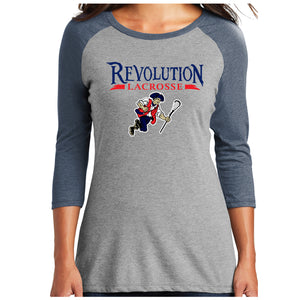 Revolution Lax Ladies Baseball Tee dm136L - Navy or Red