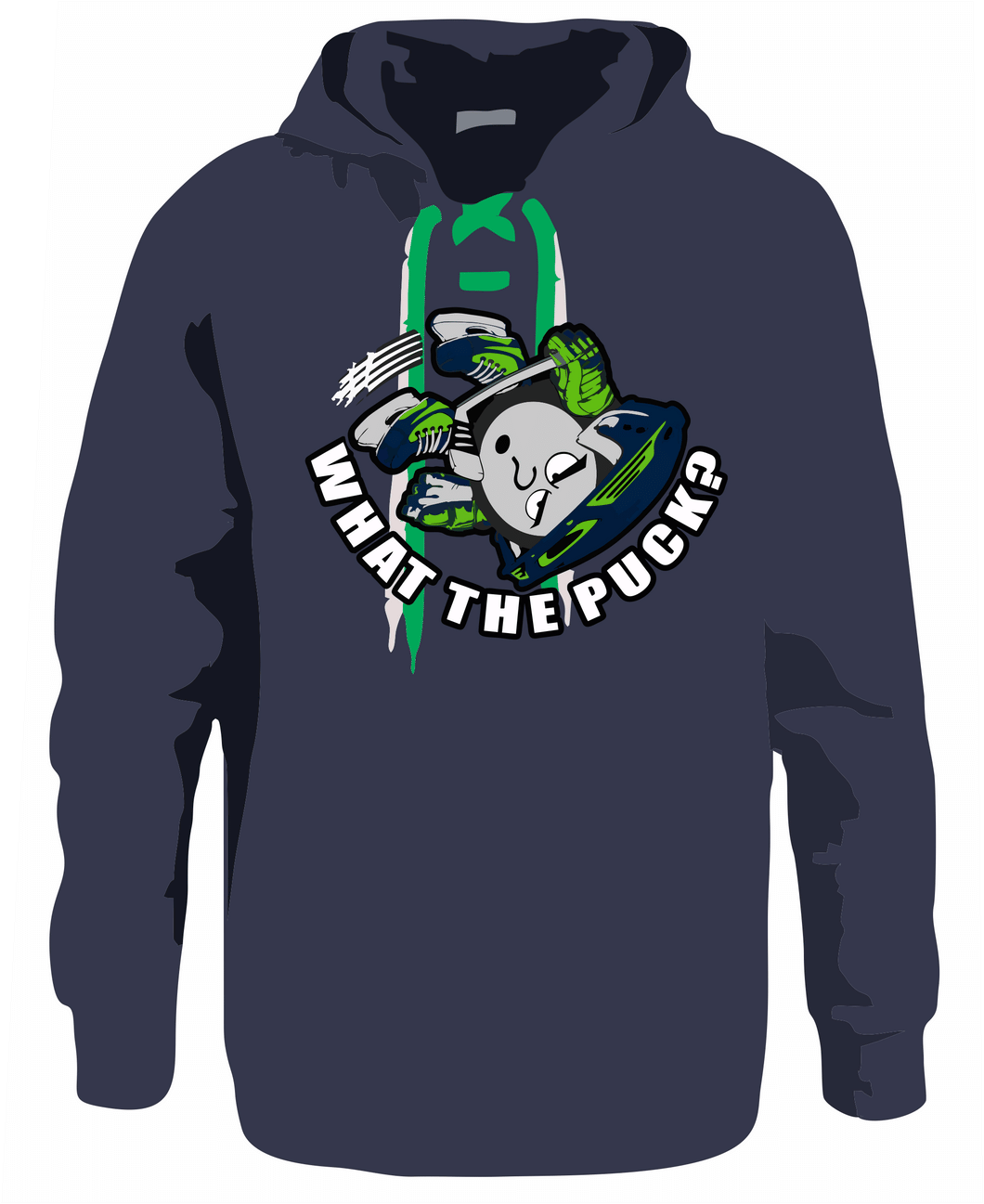 What the puck - Lace up Hooded - 715